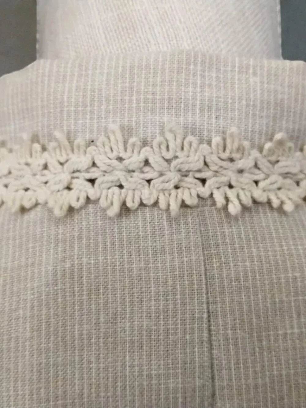 Anthropologie (Nick & Mo) Beige Linen Blend Crochet Trim Blazer - M NWT - Picture 10 of 16